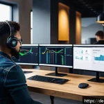Home 22 오픈소스 기여 시 필요한 도구와 플랫폼 - A modern software development team collaborating remotely using a cloud-based code repository platfo...