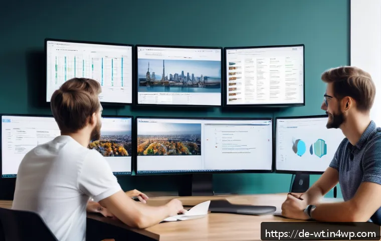 오픈소스 기여를 위한 온라인 포럼 활용법 - A modern digital workspace scene showing a diverse group of programmers collaborating remotely via G...