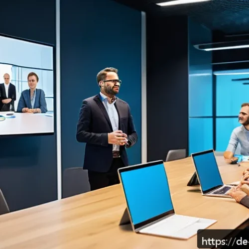 Home 17 오픈소스 프로젝트의 지속 가능성 확보 방법 - A diverse group of software developers and community members gathered in a modern virtual meeting ro...